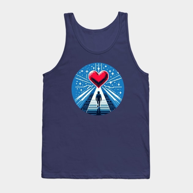 8-Bit Heart Adventure - Retro Pixel Love Quest Design Tank Top by Pixel Punkster